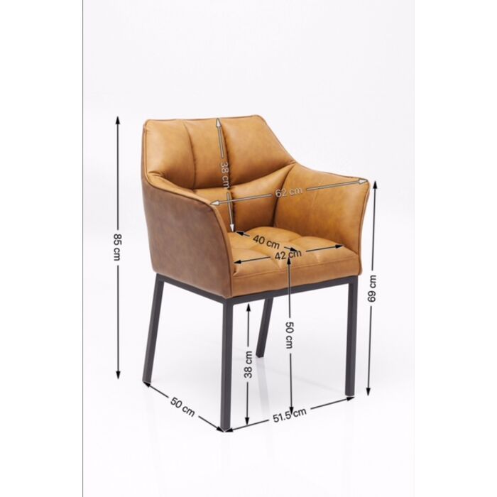 Sedia con braccioli Thinktank marrone