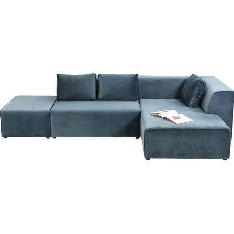 Corner Sofa Infinity Velvet Ocean Right
