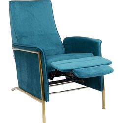 Fauteuil relax Lazy velours bleu