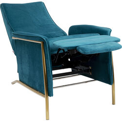 Fauteuil relax Lazy velours bleu