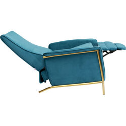 Poltrona relax Lazy velluto blu