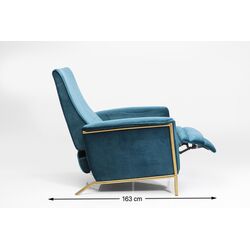 Fauteuil relax Lazy velours bleu