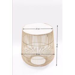 Table d'appoint Beam marbre blanc-laiton Ø32cm