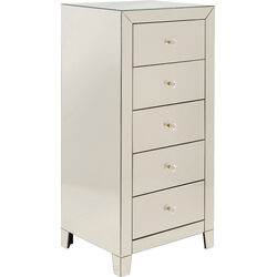 Commode haute Luxury Pearl 5-tiroirs