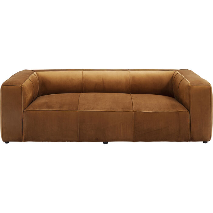 Sofa Cubetto 3-Seater Velvet Brown 220cm