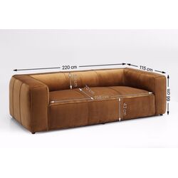 Sofa Cubetto 3-Sitzer Velvet Braun 220cm