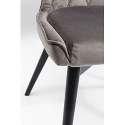 Chair Black Marshall Velvet Grey