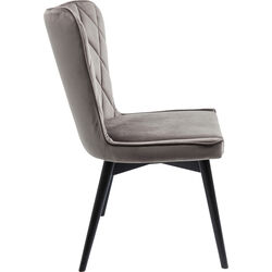 Chair Black Marshall Velvet Grey