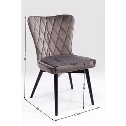 Chair Black Marshall Velvet Grey