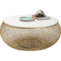 Coffee Table Cesta Marble Gold Ø100cm