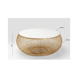 Coffee Table Cesta Marble Gold Ø100cm