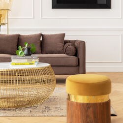 Coffee Table Cesta Marble Gold Ø100cm