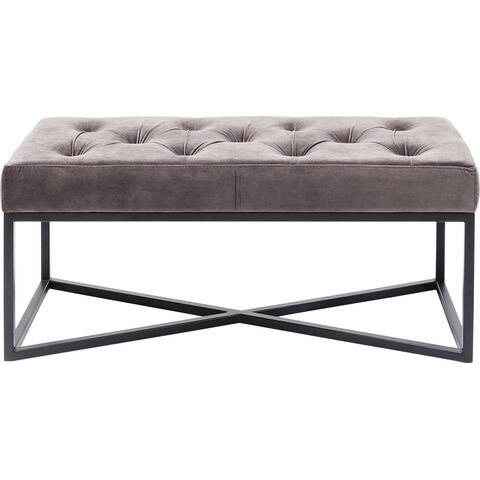 Bench Crossover Grey Black 90x40cm