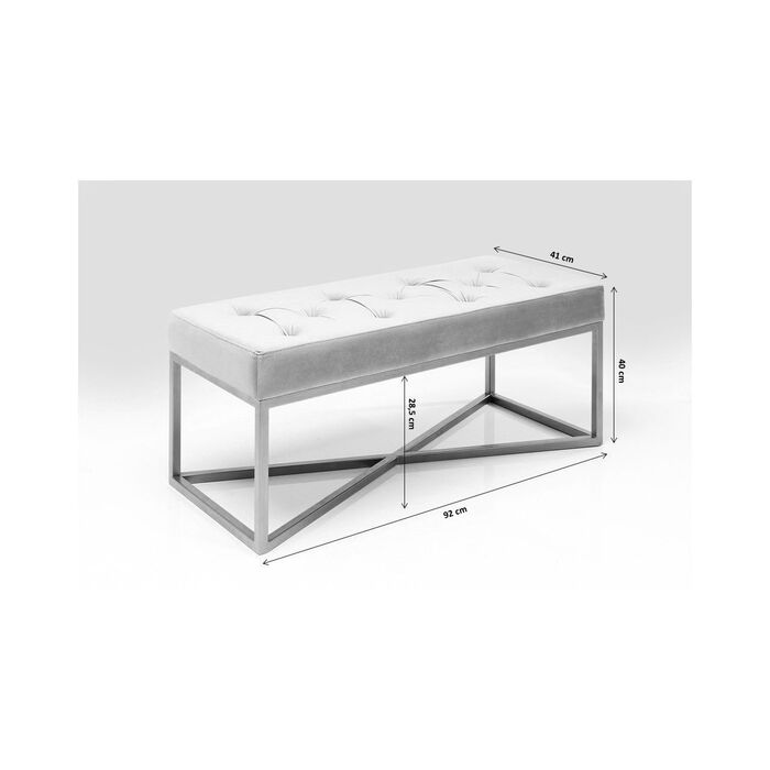 Bank Crossover Grau Schwarz 90x40cm