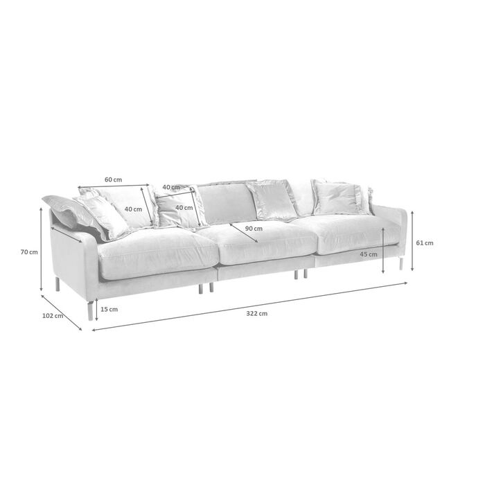 Sofa Lullaby 3-Sitzer Taupe