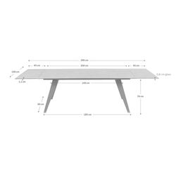 Ausziehtisch Amsterdam Dunkel 200(45+45)x100cm