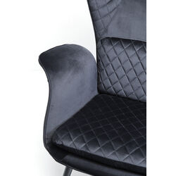 Armchair Tudor Velvet Black