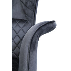 Armchair Tudor Velvet Black