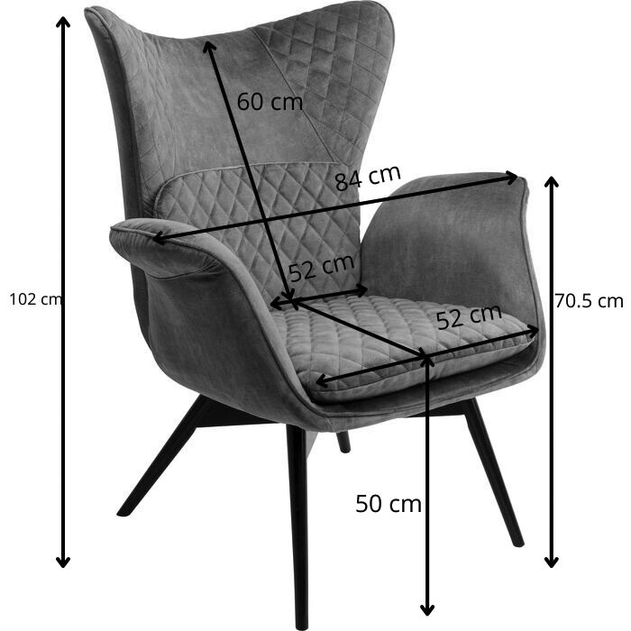 Sessel Tudor Velvet Schwarz