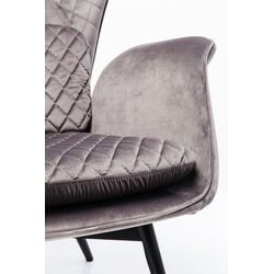 Fauteuil Tudor Velvet gris-argenté