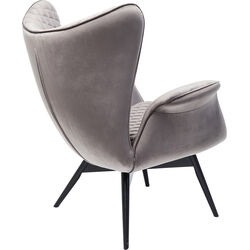 Fauteuil Tudor Velvet gris-argenté