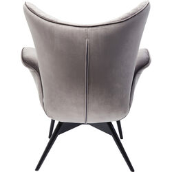 Fauteuil Tudor Velvet gris-argenté