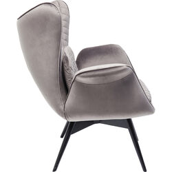 Armchair Tudor Velvet Silvergrey