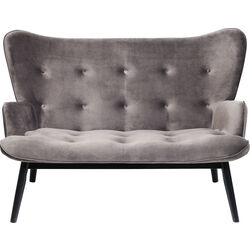 Sofa Black Vicky 2-Seater Velvet Grey