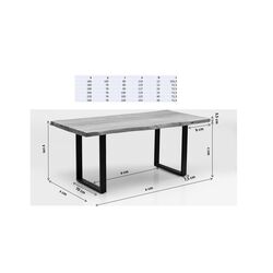 84491 - Tisch Symphony Rohstahl 200x100