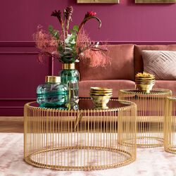 Couchtisch Wire Uno Brass Ø80cm