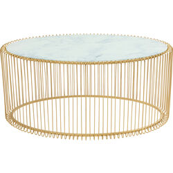Coffee Table Wire Uno Brass Marble 60x90cm