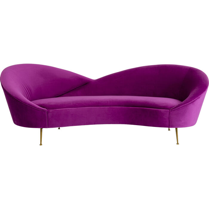 Sofa Night Fever 3 Seater Purple Kare, Purple Velvet 3 Seater Sofa