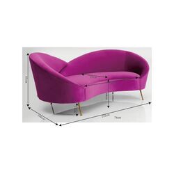 Sofa Night Fever 3-Sitzer Lila