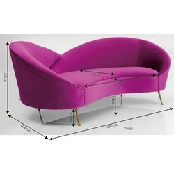 Sofa Night Fever 3-Sitzer Lila