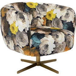 Fauteuil pivotant Peony Flower jaune