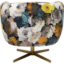 Swivel Armchair Peony Flower Yellow