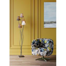 Swivel Armchair Peony Flower Yellow