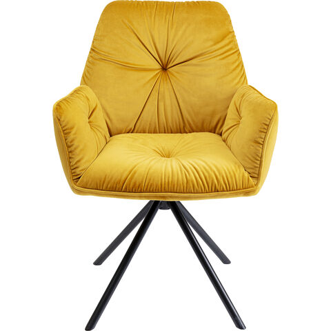 Swivel Chair with Armrest Mila Yellow