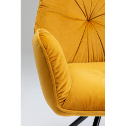 Swivel Chair with Armrest Mila Yellow