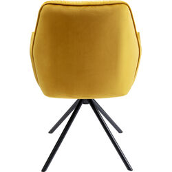 Swivel Chair with Armrest Mila Yellow