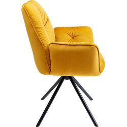 Swivel Chair with Armrest Mila Yellow