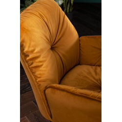 Swivel Chair with Armrest Mila Yellow