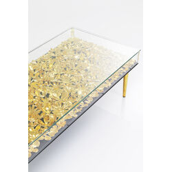 Coffee Table Gold Flowers 120x60