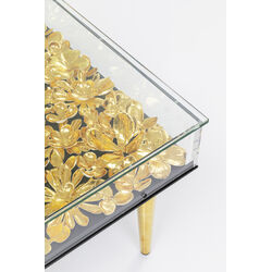 Coffee Table Gold Flowers 120x60