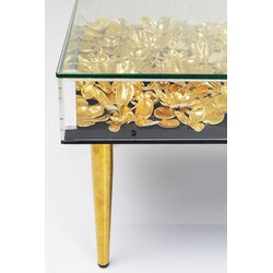 Coffee Table Gold Flowers 120x60