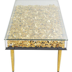 Coffee Table Gold Flowers 120x60