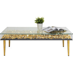 Coffee Table Gold Flowers 120x60