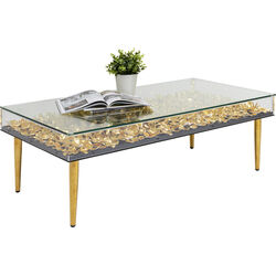 Coffee Table Gold Flowers 120x60