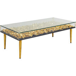 Coffee Table Gold Flowers 120x60