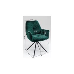 Swivel Chair with Armrest Mila Green